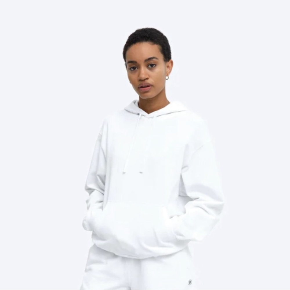 NWT Reigning Champ Lightweight Terry Relaxed Pullover Hoodie S White